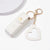 Portable PU Leather Lipstick Protective Keychain Holder with Mirror