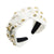 Faux Pearls and Sparkling Rhinestone Decor Wide Knotted Headband