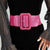 Elastic Solid Color Women's Wide Belt with Square Buckle