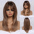 Perfectly Styled Highlighted Long Straight Wigs with Curtain Bangs