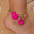 Beautifully Crafted Anklet Bracelet with Floral Charms