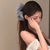 Non-Slip Soft Pleated Chiffon Hair Claws with Big Flower Decor
