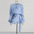 Glamorous Women's Puff-Sleeve Ruffle Hem Dress with Tie Neckline