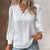 Summer Fashion Women's Hollow Lace Patchwork V-Neck Long Sleeve Blouse