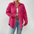Textured Button-Down White Long Sleeve Shirt for Women