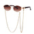 Diamond Shaped Metal Frame Women's Sunglasses with Chain