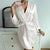 Solid Color Women's Cozy Tie-Front Loungewear Robe