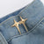 Adjustable and Detachable Metal Cross Star Jeans Waist Tightener