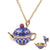 Enamel Glaze Teapot Cup Pendant Necklace for Women