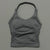 Solid Color Padded Activewear Halter Top for Women