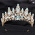 Sparkling Gold Color Royal Queen Rhinestone Crown for Women