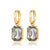 Dazzling Cubic Zirconia Embellished Square Hoop Earrings for Women