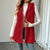 Women's Double-Sided Fleece Button-Up Hooded Cardigan Vest