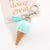 Mini & Fluffy Pom Pom Ice Cream Keychains with Tassel