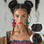 Bright Multicolor Claw Clip-In Mini Doughnut Bun with Drawstring