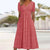 Women's Summer Casual Solid Color Dress with Side Pockets