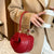 Trendy Solid-Color Round PU Leather Mini Clutch Handbags
