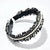 Textured Tweed-like Fringe Headbands with Faux Pearl