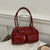 Trendy Women's Glossy Shoulder Bag with Front Pockets