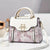 Intricate Pattern Metal Swan Embellishment Top Handle Shoulder Bag