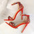 Bedazzled Colored Rivets Open Toe High Heels Stiletto Sandals