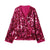 Sparkly Sequin Kimono Wrap Front with V-Neck and Side Tie