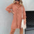 Loose Casual Turn Down Collar Solid Color Midi Dress for Women