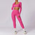 Women's Fitness Sports Crop Top Long Sleeve and High Waist Leggings Set