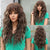 Long & Lush Curly Green Hair Wig with Bangs for Women