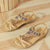 Vintage-Style Bohemian Flat Sandals with Rhinestone and Beaded Accents