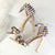 Bedazzled Colored Rivets Open Toe High Heels Stiletto Sandals