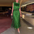 Dazzling Dual-Set Women's Evening Dress with Tassel Embellishments