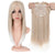 Realistic Clip-In Straight Hair Topper with Bangs for Women