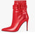 Metallic Stiletto Ankle Boots with Elasticized Cuff and Side Buckle