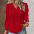 Summer Fashion Women's Hollow Lace Patchwork V-Neck Long Sleeve Blouse