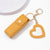 Portable PU Leather Lipstick Protective Keychain Holder with Mirror