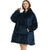 Oversized Plush Hoodie Blanket with Long Flannel Sleeves for Winter