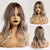 Perfectly Styled Highlighted Long Straight Wigs with Curtain Bangs