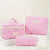 Travel-Friendly 3-Piece Makeup Bag Set with Zipper Closure