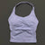 Solid Color Padded Activewear Halter Top for Women