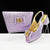 Glam Leopard Print High Heel Shoe and Bag Set with Rhinestone Decor