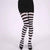 Women's Elastic High Waist Tights with Bold Stripe Design