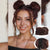 Bright Multicolor Claw Clip-In Mini Doughnut Bun with Drawstring