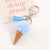 Mini & Fluffy Pom Pom Ice Cream Keychains with Tassel