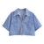 Casual Women's Short-sleeve Denim Top with Mini Short Skirt Set