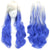 Multi-Colored Ombre Rainbow Wigs with Lush Curls and Bangs