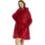 Oversized Plush Hoodie Blanket with Long Flannel Sleeves for Winter