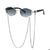 Diamond Shaped Metal Frame Women's Sunglasses with Chain
