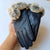Chic Genuine Leather Gloves with Faux Fur Details for Women