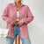 Textured Button-Down White Long Sleeve Shirt for Women